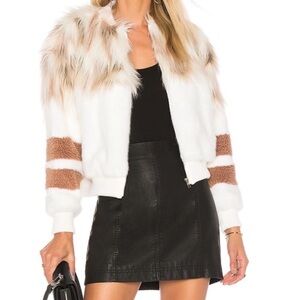 NBD White and Tan Teddy Jacket